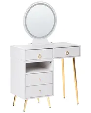 Dressing Table with Mirror and Stool YVES LED White_881920