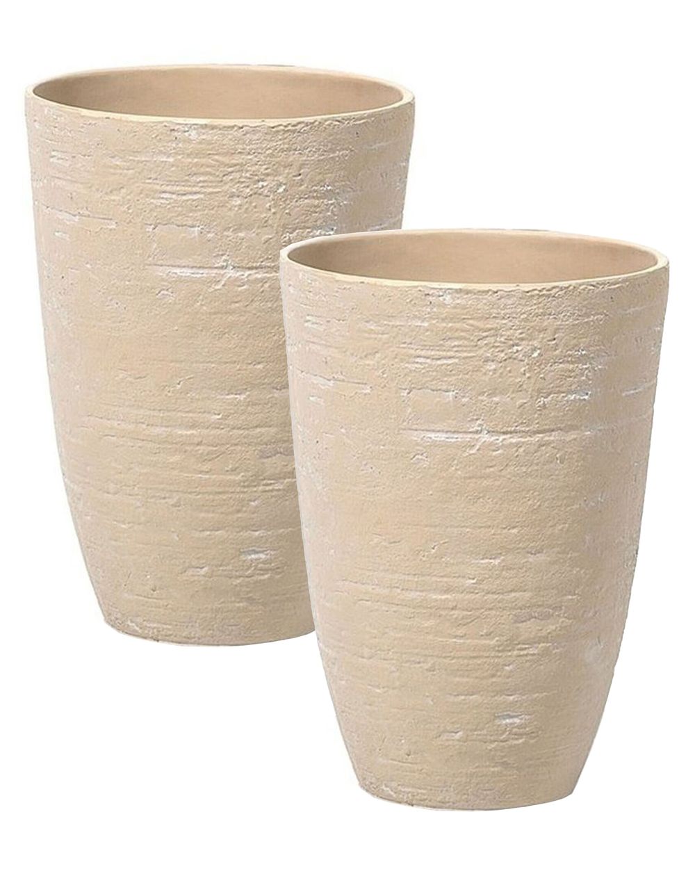 Set di 2 vasi per piante CAMIA 35 cm Beige