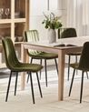 Lot de 4 chaises de salle à manger en velours vert olive KALISPELL_929222