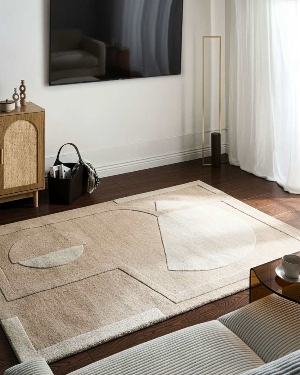 Teppich GAYA Beige 200 x 300 cm Wolle