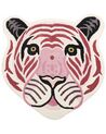 Tapete para crianças em lã rosa impressão de tigre 120 x 110 cm PARKER_874829