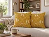 Conjunto de 2 cojines decorativos ALCEA 45 x 45 cm Algodón Amarillo Patrón geométrico