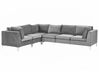 Right Hand 6 Seater Modular Velvet Corner Sofa Grey EVJA_789306