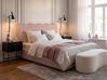 Letto contenitore NANTERRE Tessuto Rosa pastello 180 x 200 cm