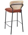 Lot de 2 chaises de bar en tissu orange MAYETTA_931907