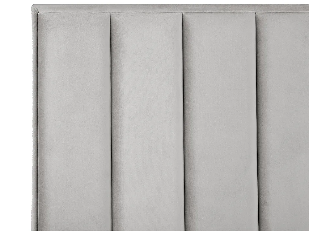 Ottoman Bed SEZANNE Velvet Light Grey 140 x 200 cm (EU Double)_800047
