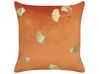 2 welurowe poduszki dekoracyjne w liście 45 x 45 cm pomarańczowe TULIP_837969