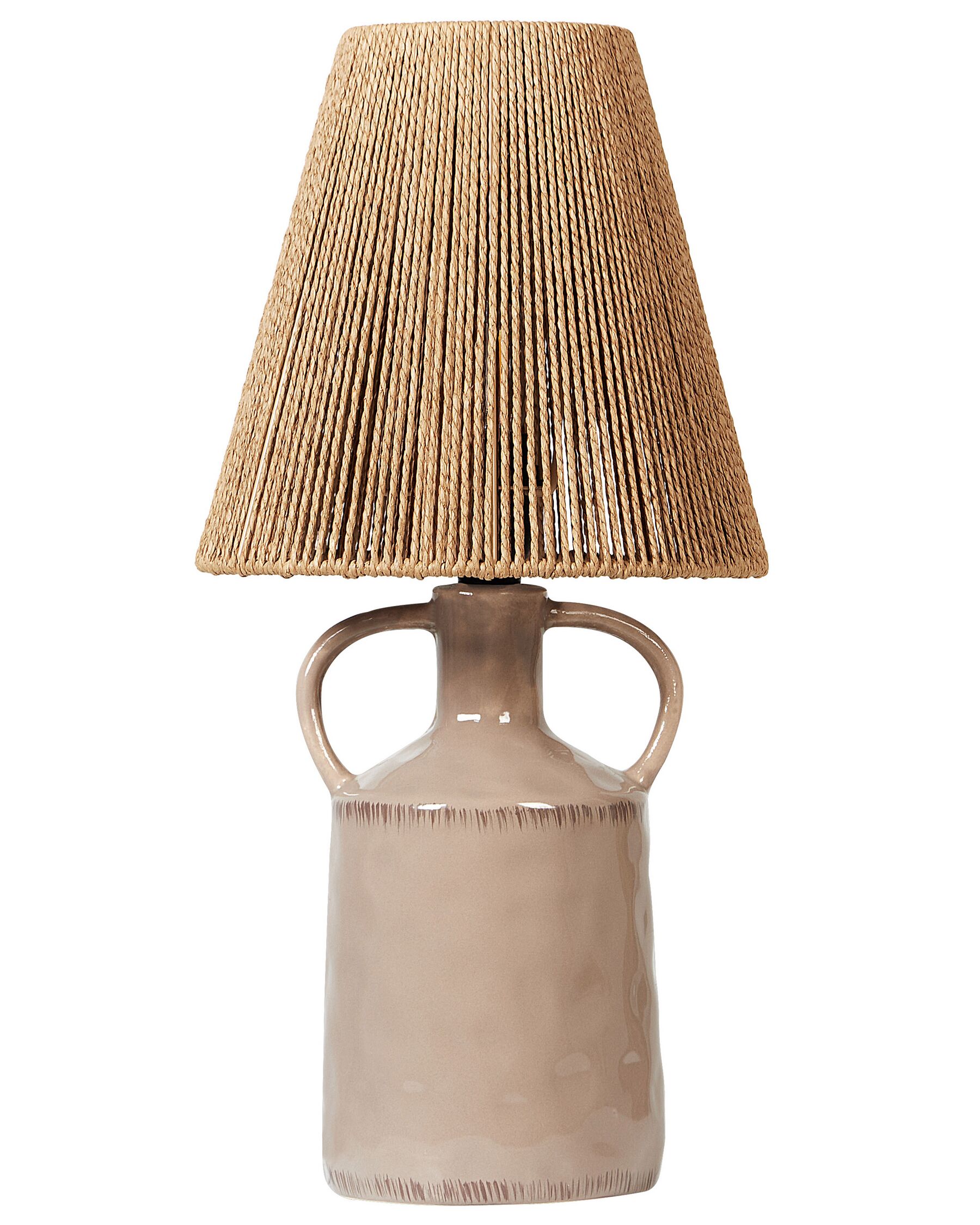 Lámpara de mesa de cerámica gris pardo LARISSOS_897321