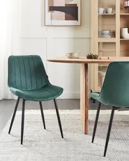 Set of 2 Dining Chairs DUBROVNIK Velvet Emerald Green_928965