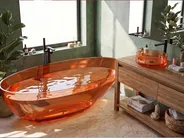 Baignoire îlot BLANCARENA 170 x 78 cm Rouge clair_1149635