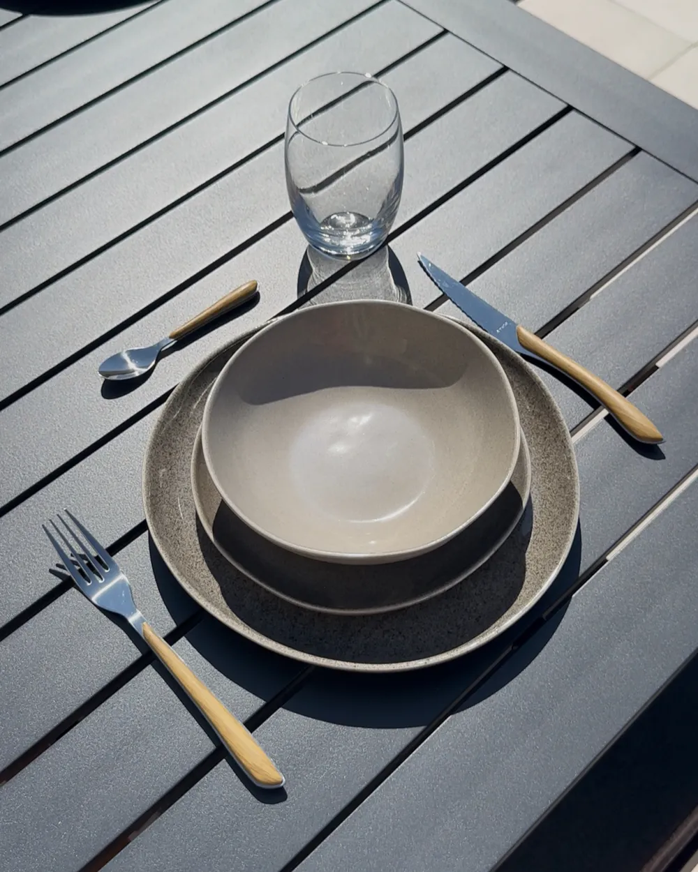 Set di 8 piatti fondi COSTMARY Gres porcellanato Grigio_1005506
