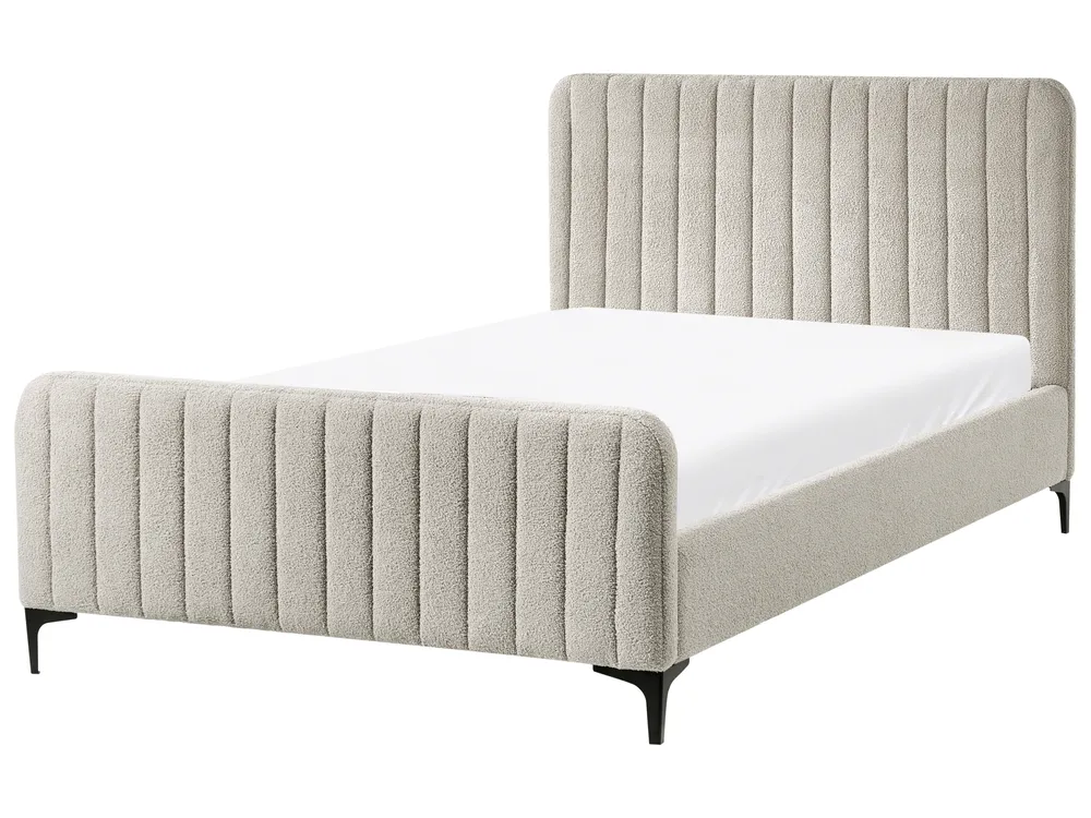 Bed Boucle LUNAN 120 x 200 cm (EU Small Double) Beige_1025644