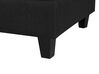 Canapé angle gauche modulable 4 places en tissu noir avec pouf ottoman FEVIK_781287