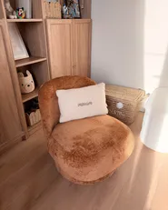 Swivel Armchair AYLO Chenille Golden Brown_1051276