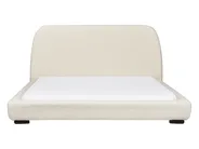 Bett mit Lattenrost Bouclé ROISEL 160 x 200 cm Hellbeige_937429
