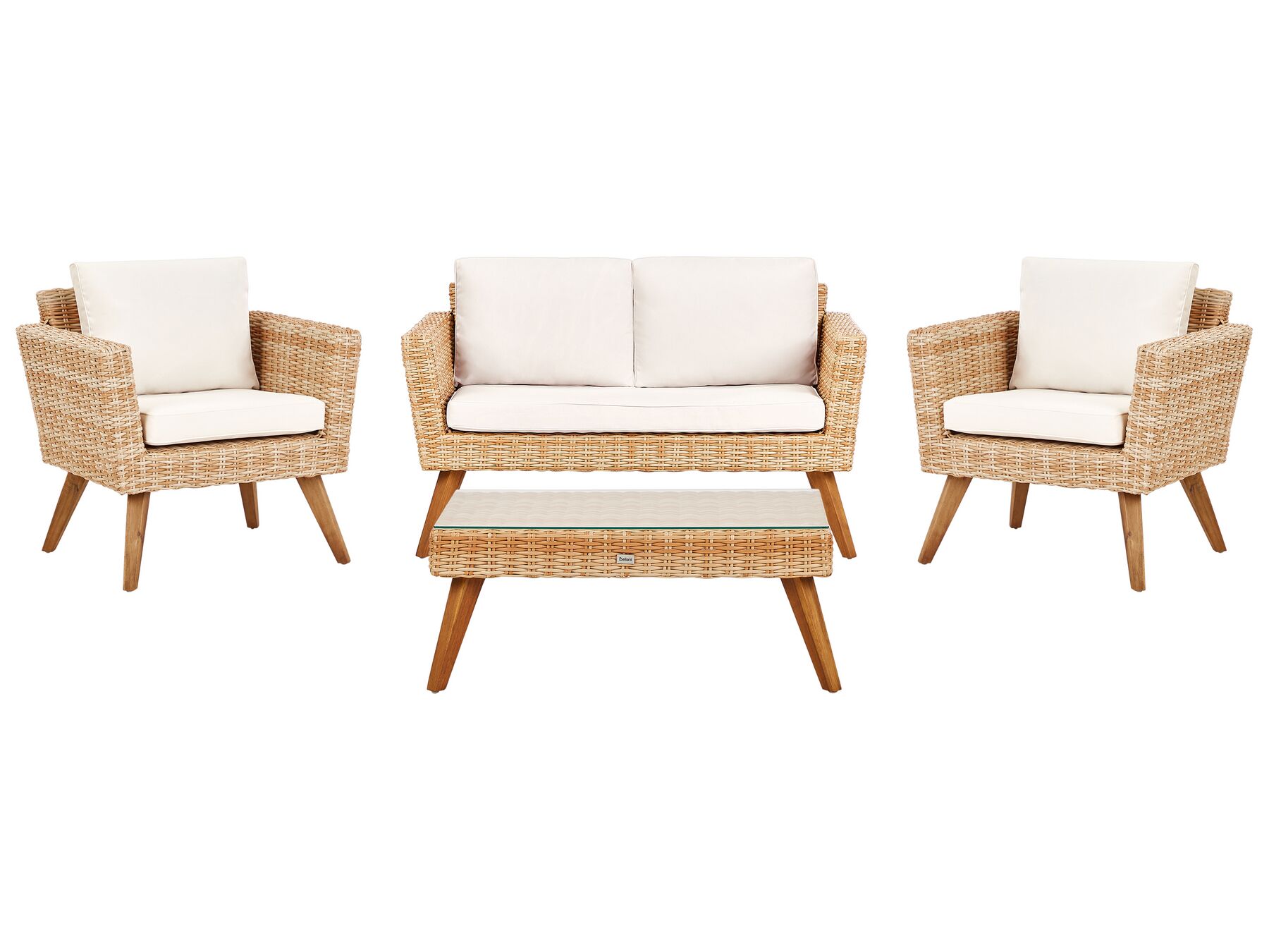 Loungeset 4-zits rotan off-white VITTORIA_930681