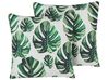 Set di 2 cuscini da giardino verdi con motivo a foglie 45 x 45 cm POULIANA_818636