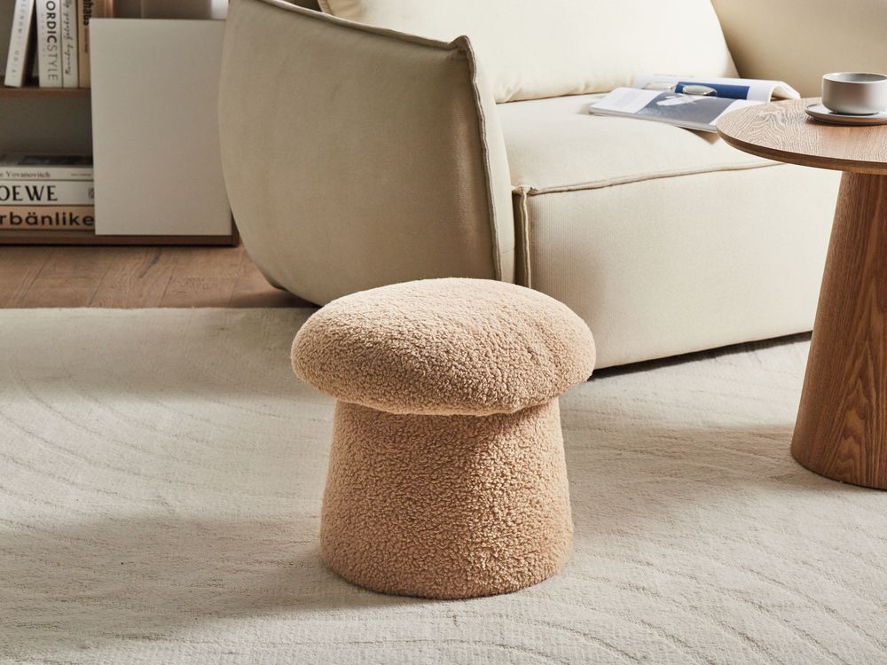 Sittpuff EUFAULA Bouclé Beige