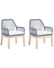 Set di 2 sedie da giardino con cuscini OLBIA Blu marino_1073595