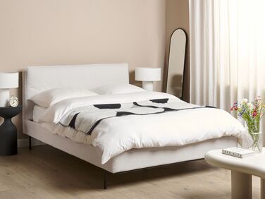 Boucle EU Double Bed White CORIO