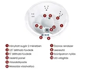 Kültéri pezsgőfürdő LED világítással MARFIL Sötétszürke_1076330