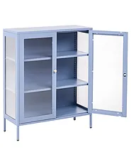 Glass Display Cabinet HARLYN  90 cm Metal Blue_1160852
