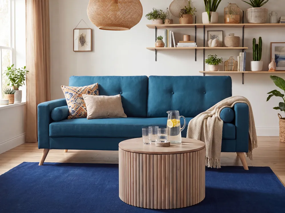 Sofa 2 Seater KALMAR Fabric Sea Blue_1144939