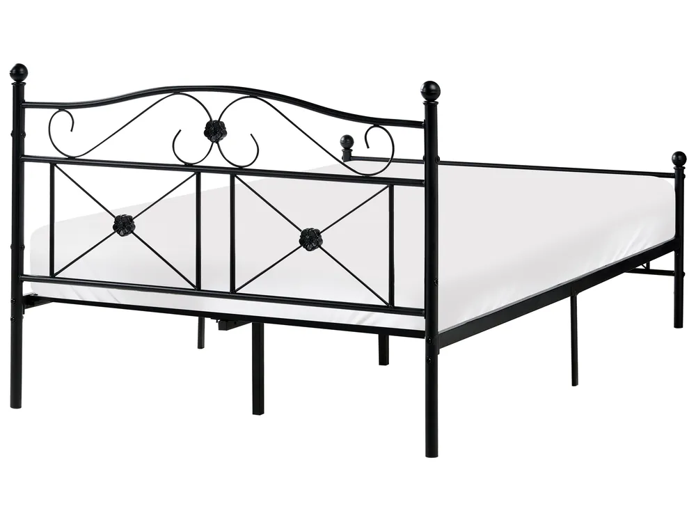 Bett mit Lattenrost Metall RODEZ 120 x 200 cm Schwarz_1026511