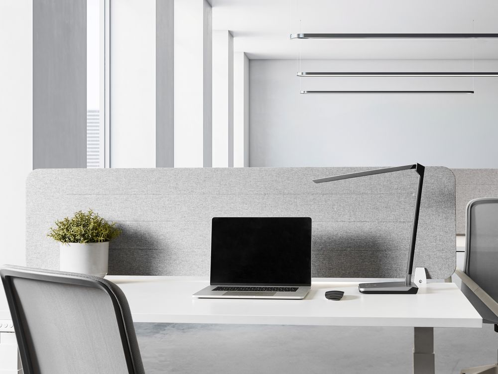 Desk Screen ZIGGY 160 x 40 cm Light Grey