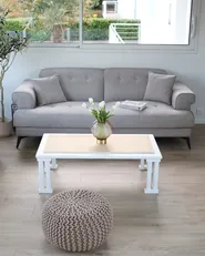 Sofa 3 Seater SKIVE Fabric Taupe_1033819