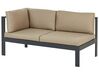 Loungeset 5-zits aluminium zwart/zandbeige MESSINA_932152