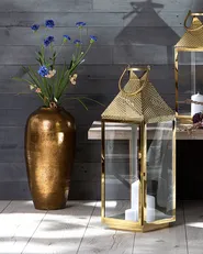 Vase décoratif LORCA 48 cm Céramique Marron doré_722699
