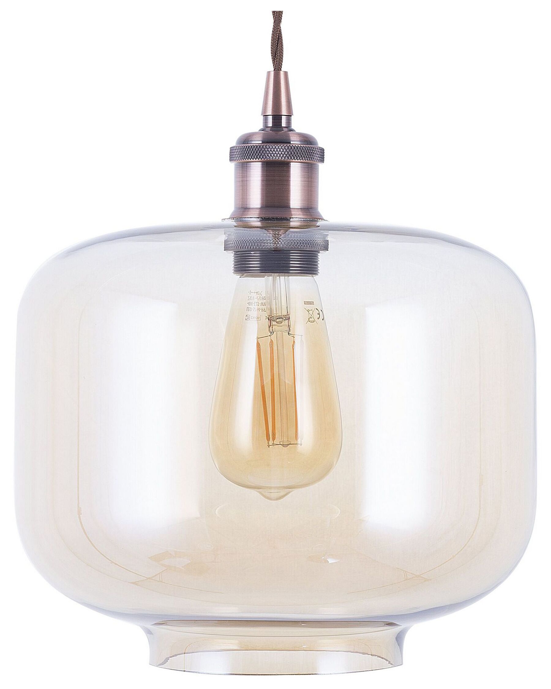 Lampe suspension cuivré en verre LANATA_694803