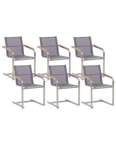 Set of 6 Garden Chairs Grey COSOLETO
