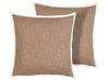 Set of 2 Cotton Cushions 45 x 45 cm Brown IANTHE_940119