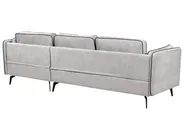 Corner Sofa 3 Seater ALTAN Velvet Light Grey Left Hand_878522