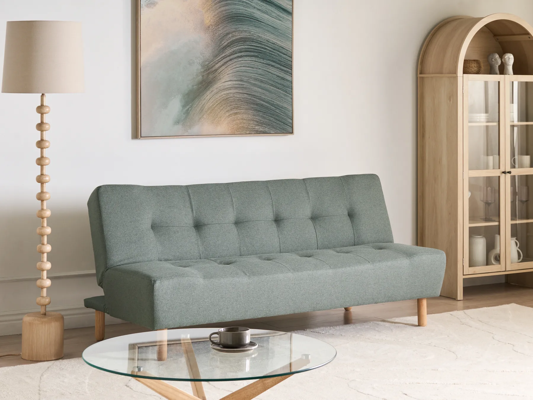Divano letto 3 posti ALSTEN Tessuto Verde_1003774