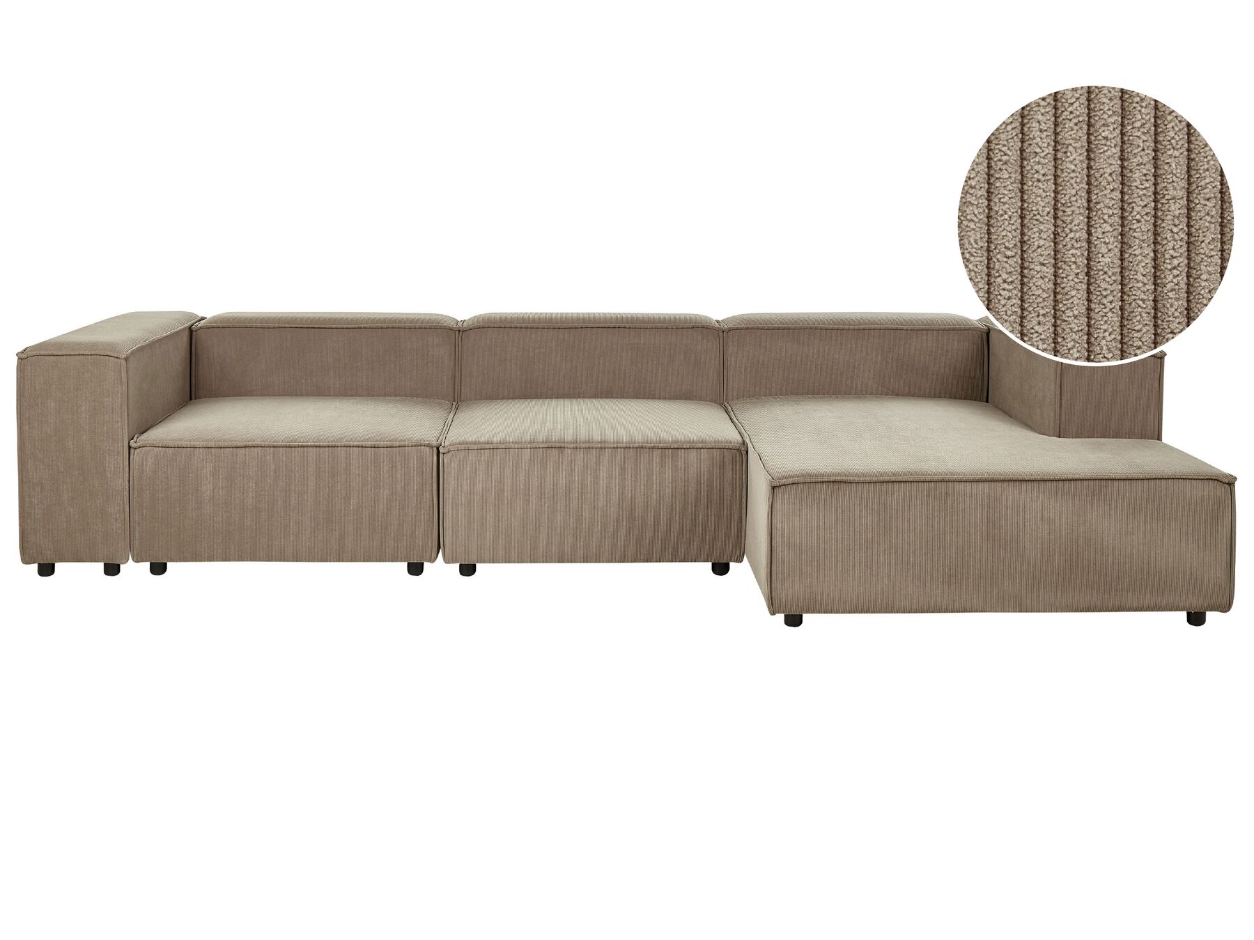 3 pers. sofa brun fløjl venstrevendt APRICA_903933