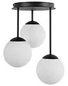 3 Light Pendant Lamp RIANA Glass Black
