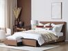 Čalúnená posteľ s úložným priestorom 180 x 200 cm hnedá LA ROCHELLE_833018