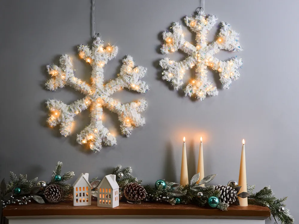 Albero di Natale con fiocchi di neve all'uncinetto in formato PDF, Runner da tavolo con