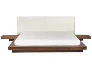 Bed with LED Boucle ZEN 180 x 200 cm (EU Super King) LED Brown Ash Wood_931391
