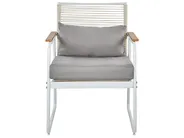 Set da giardino con tavolo 4 posti POMONTE Metallo Bianco_919645