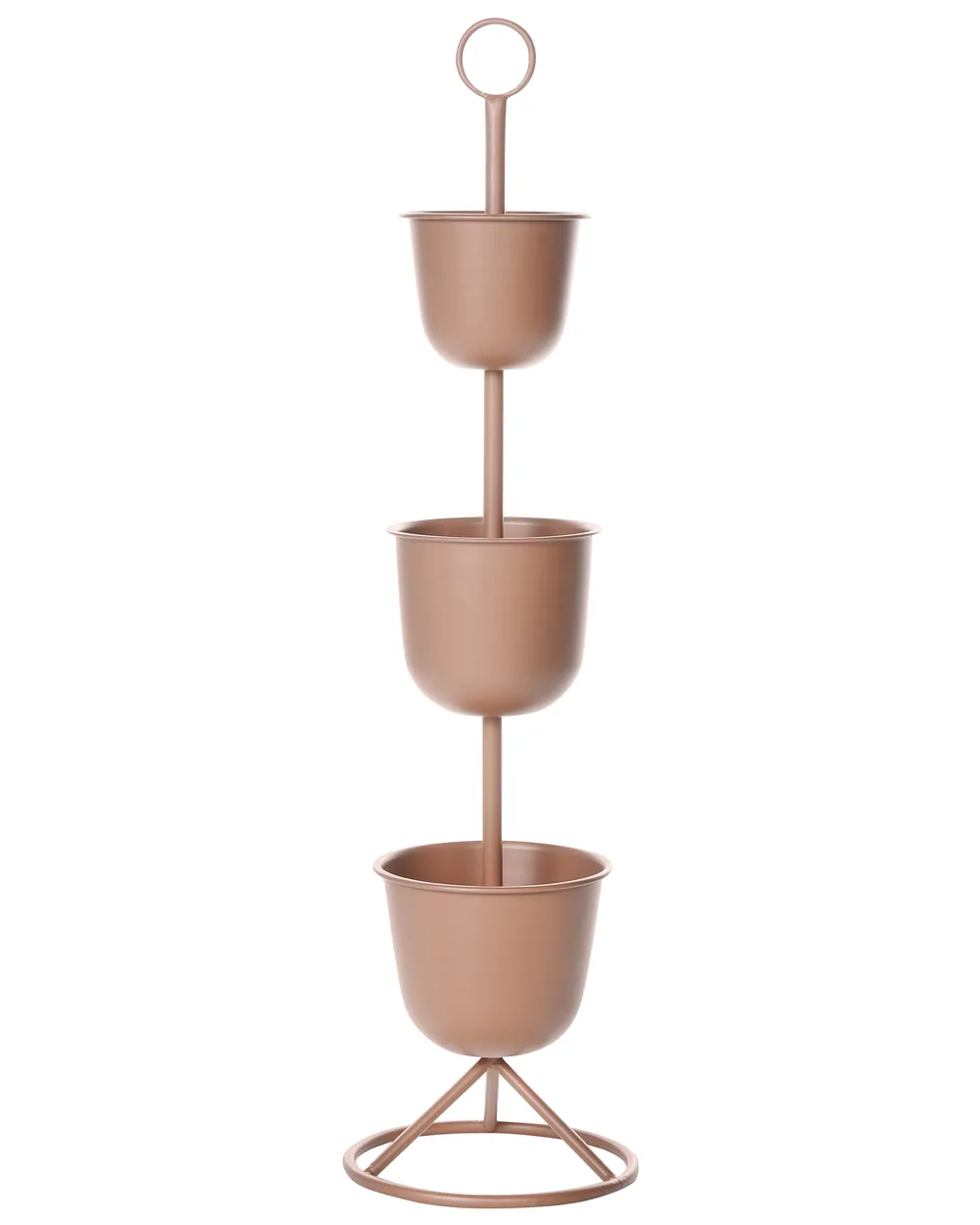 5 Vasi In Metallo Marrone Effetto Terracotta 15cm Con Sottovasi Per Piante Grasse E Fiori - 2