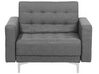Conjunto de sofás reclináveis com 5 lugares em tecido cinzento claro ABERDEEN_716108