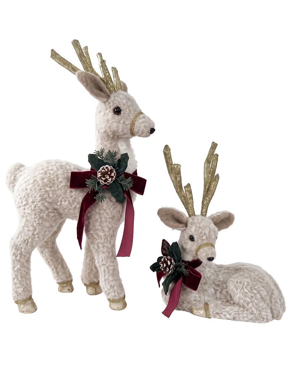 Set of 2 Christmas Decorations LAPINLAHTI 38/68 cm Reindeer White
