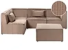 Sofá modular esquinero 4 plazas LEMVIG con otomana Pana Beige oscuro Derecha