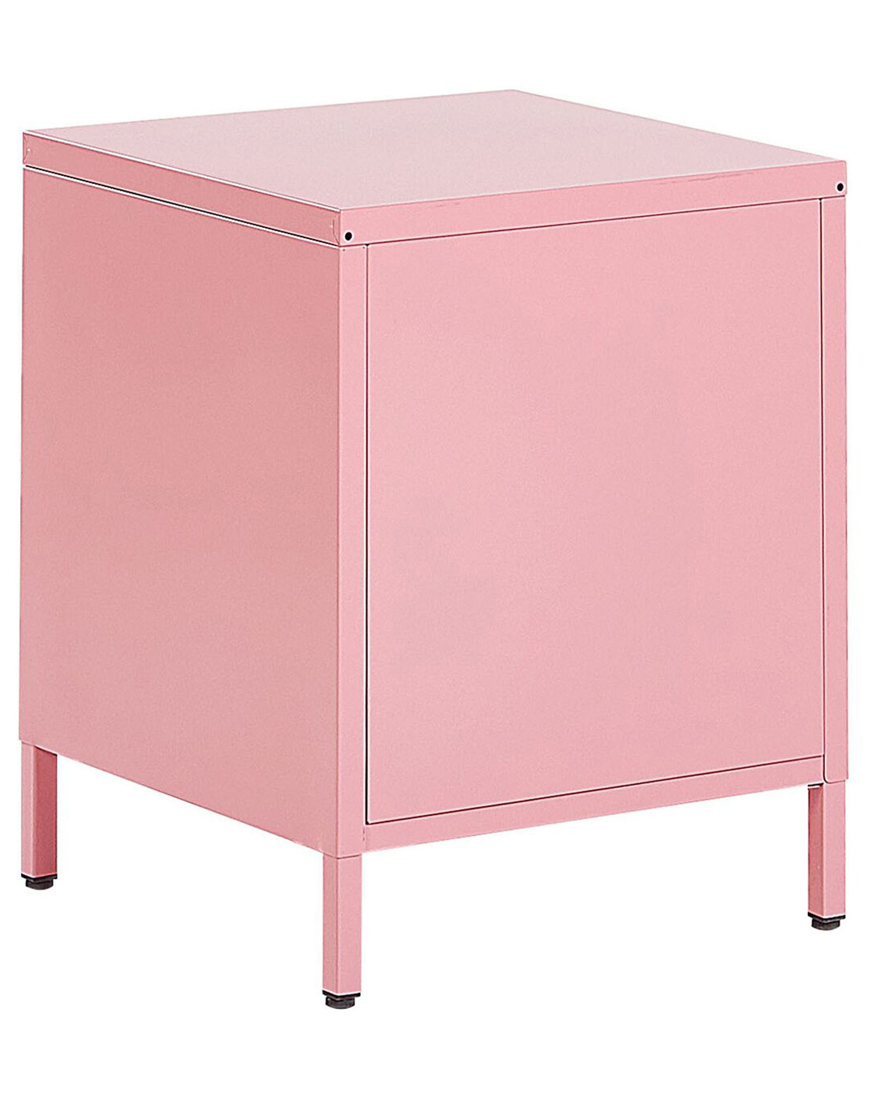 2 Drawer Bedside Table MALAVI Metal Pink Beliani.co.uk