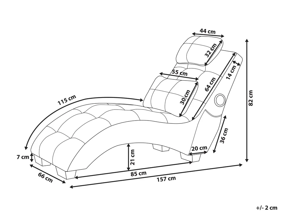 Chaise longue SIMORRE con altoparlante Bluetooth integrato Velluto Verde smeraldo_823083