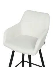 Set of 2 Bar Chairs CASMALIA Velvet Off-White_1028655